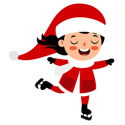 Christmas Decoration Ice Skating Girl Sticker